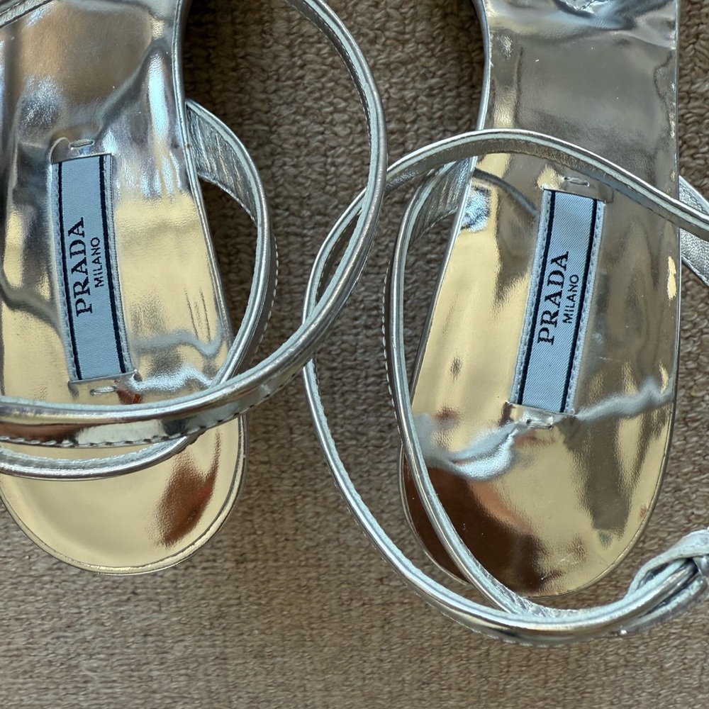 Prada Metallic Silver Heels - Picture 3 of 8